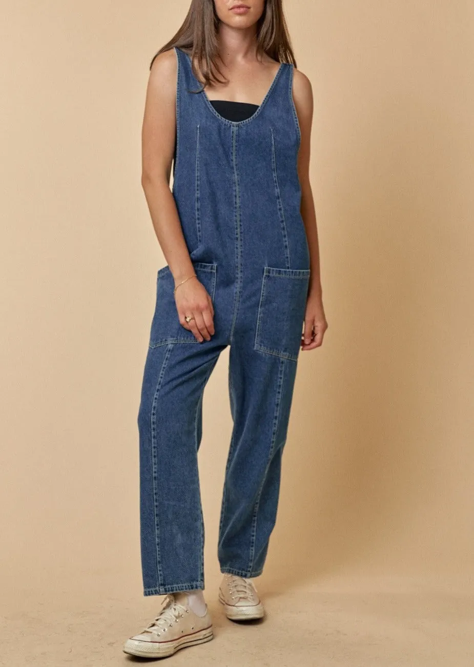 Denim High Roller Jumpsuit sold by Evercado product image thumbnail 2