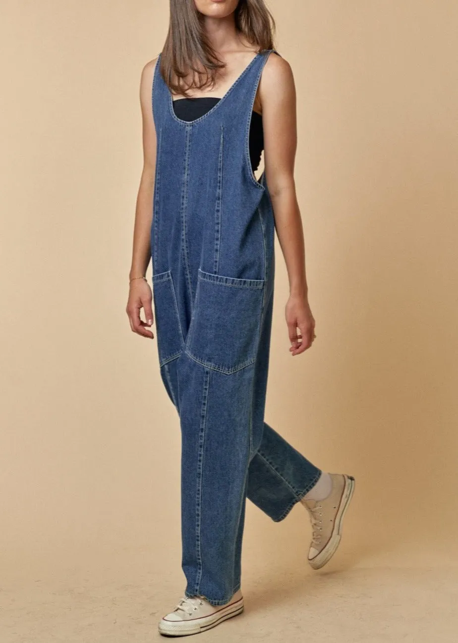 Denim High Roller Jumpsuit sold by Evercado product image thumbnail 3