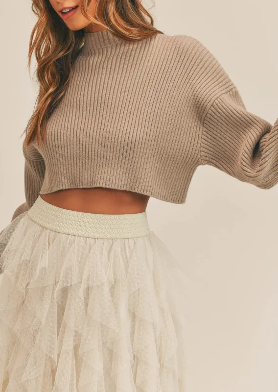 Basic Ribbed Crop Sweater sold by Evercado