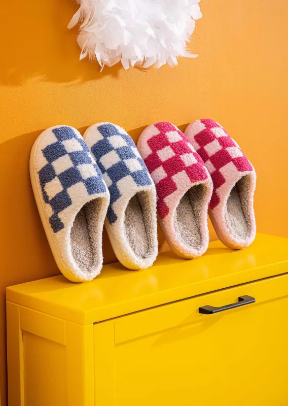 Soft Plush Checker Slipper sold by Evercado