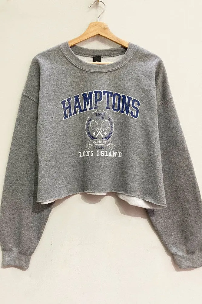 Hamptons Graphic Cropped Sweatshirts sold by Evercado