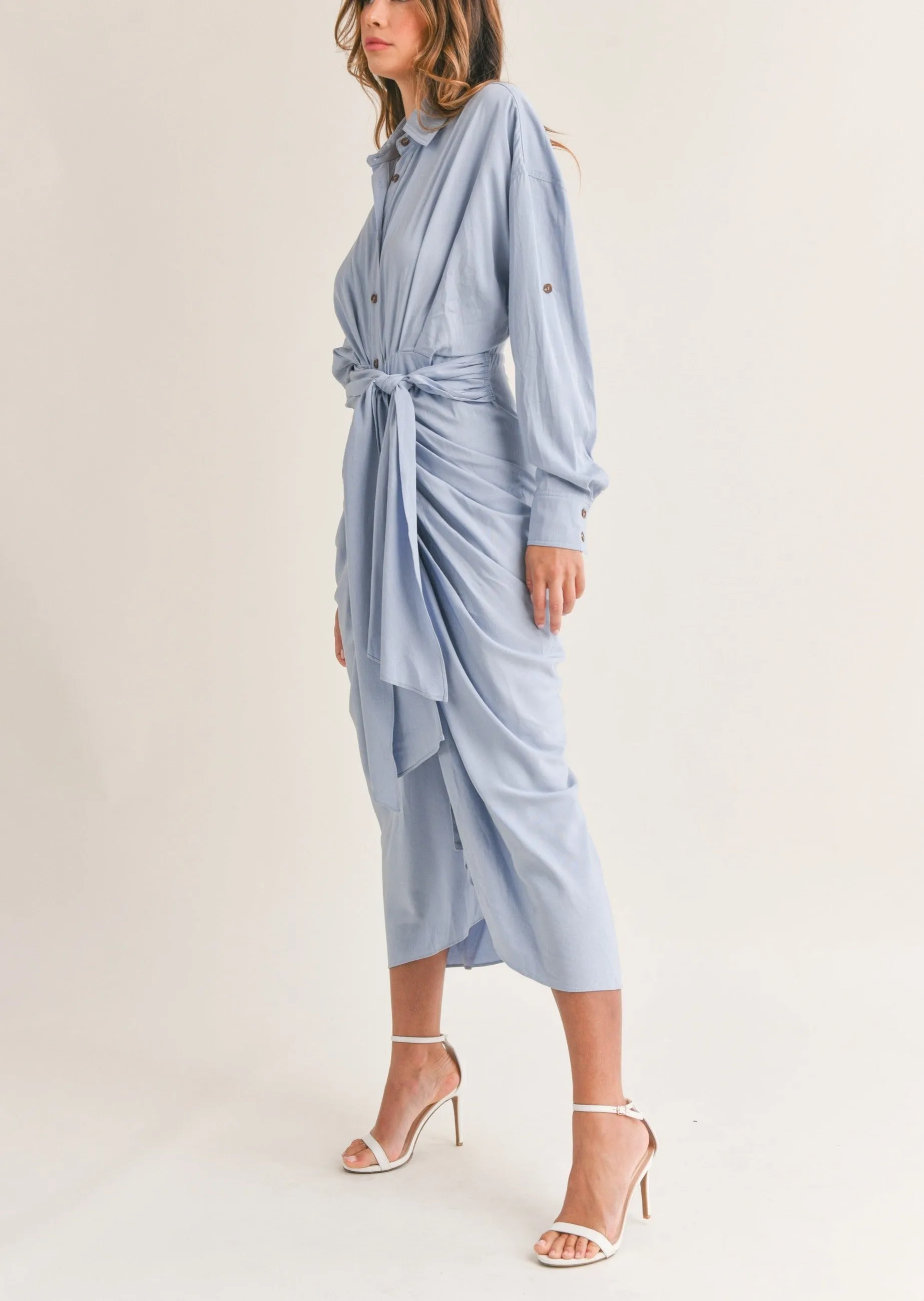 Elegant Shirt Midi Dress sold by Evercado product image thumbnail 5
