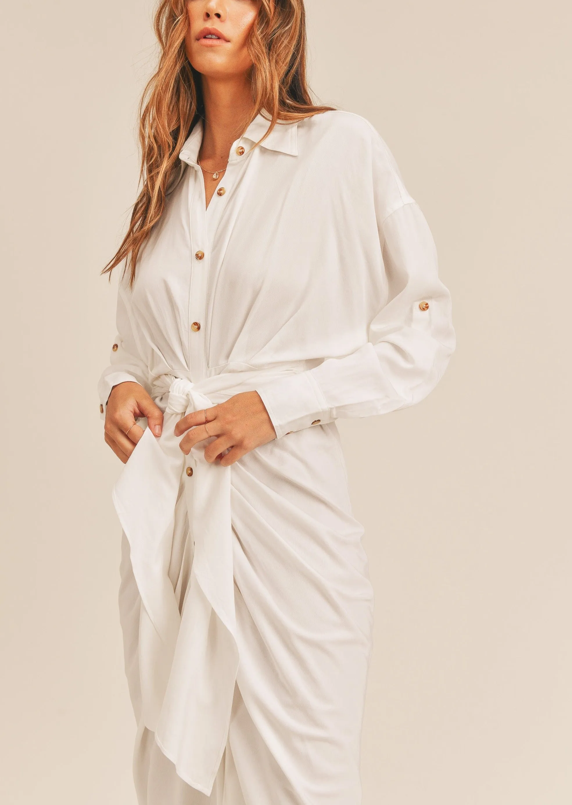Elegant Shirt Midi Dress sold by Evercado product image thumbnail 3