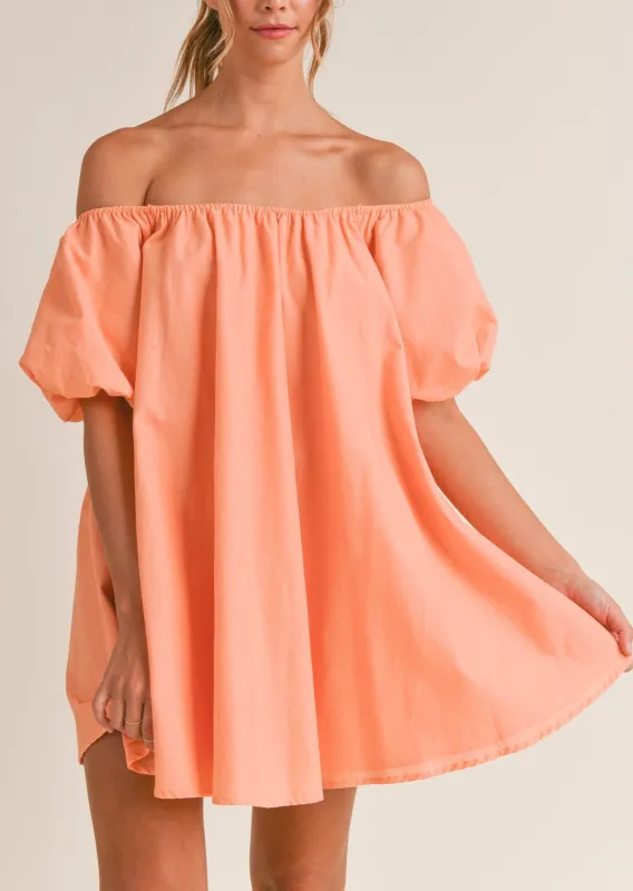 Off Shoulder Puff Sleeve Mini Dress sold by Evercado