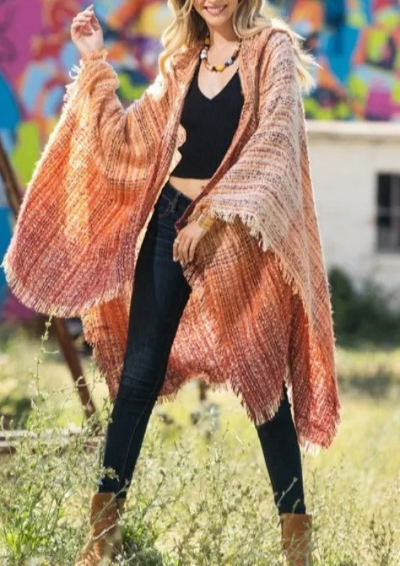 Sun Rise Hooded Ruana sold by Evercado