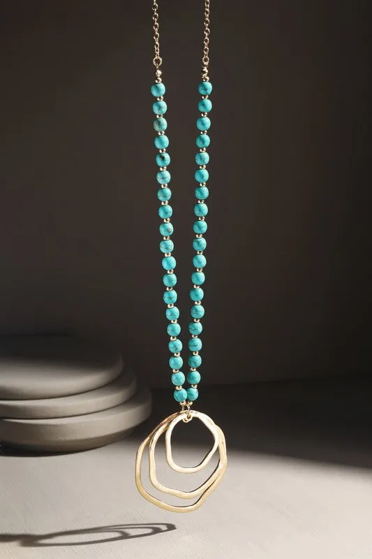 Multi Circle Long Necklace sold by Evercado