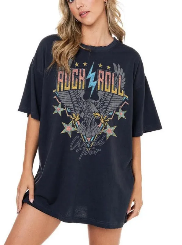 Rock and Roll Oversize Vintage Graphic Tee sold by Evercado