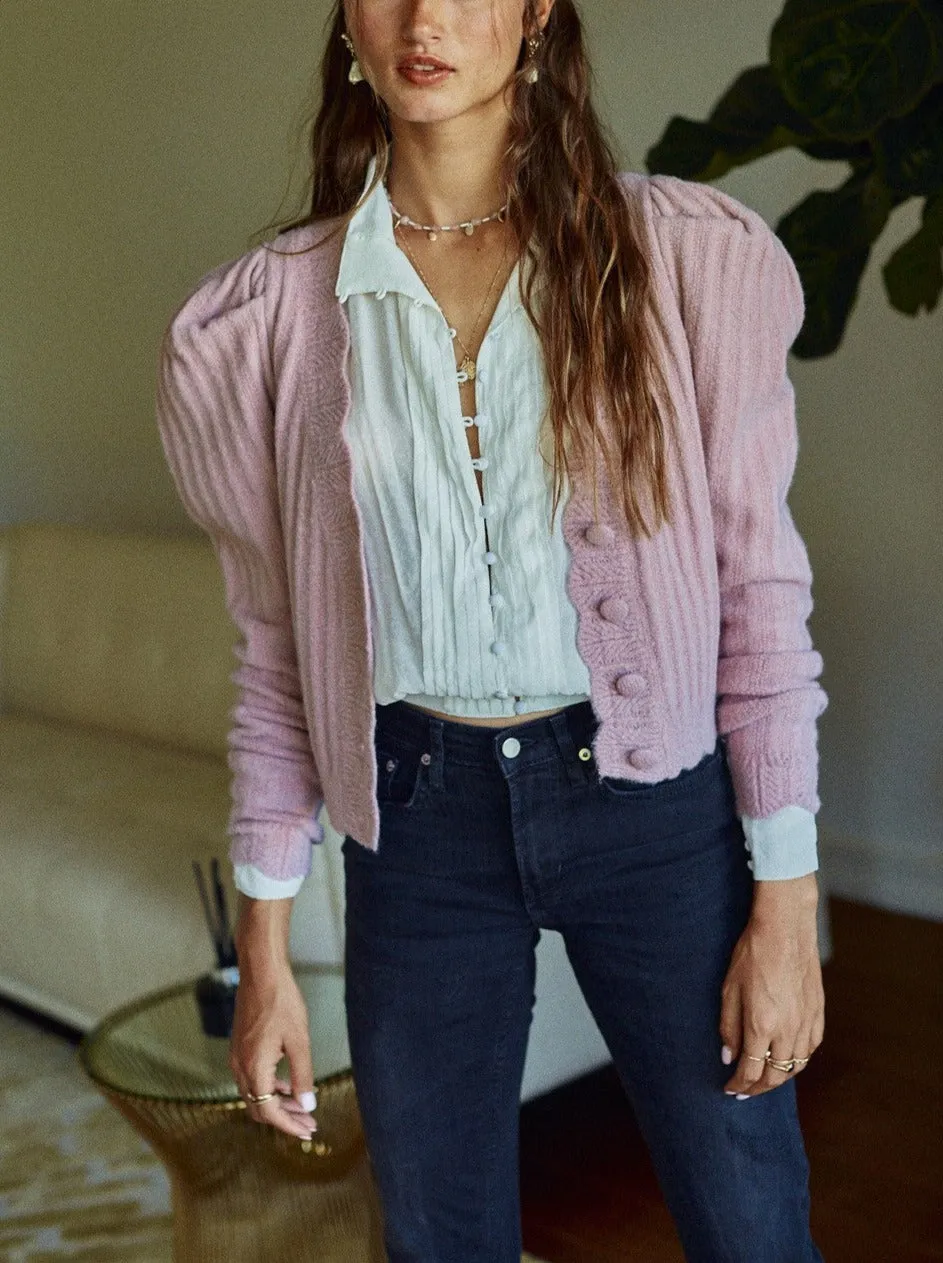 Scallop Puff Sleeve Cardigan sold by Evercado product image thumbnail 5