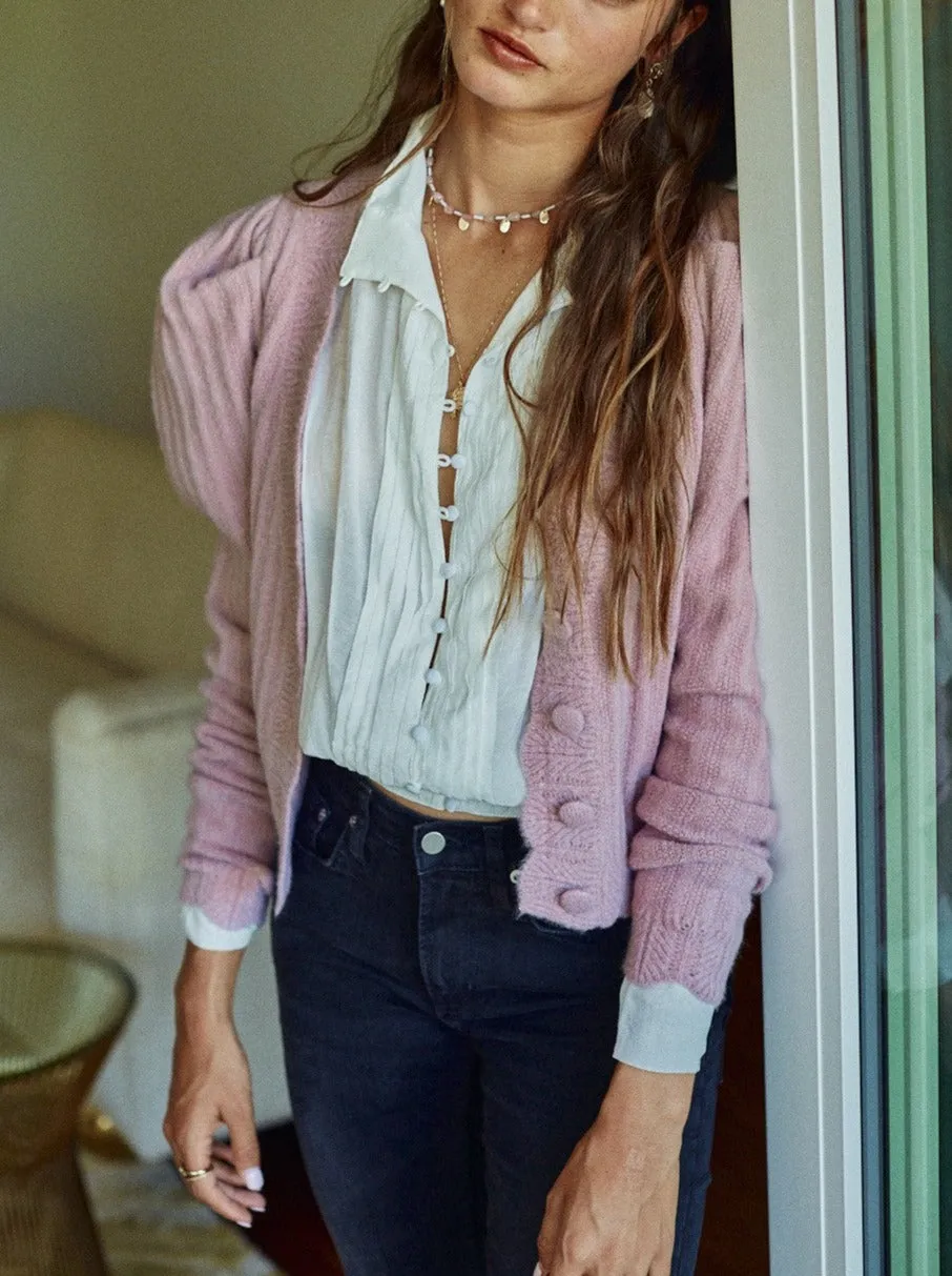 Scallop Puff Sleeve Cardigan sold by Evercado product image thumbnail 3