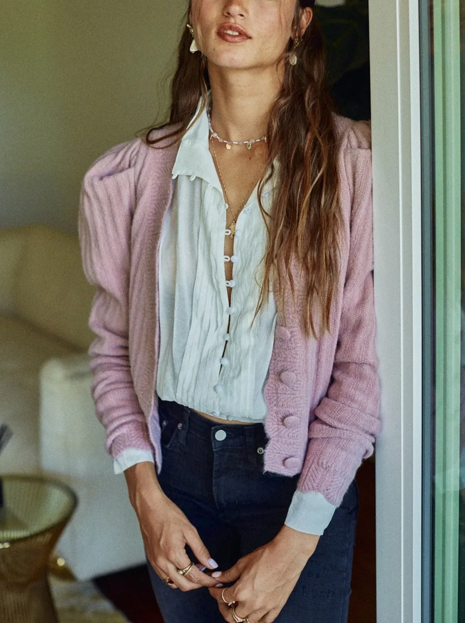 Scallop Puff Sleeve Cardigan sold by Evercado product image thumbnail 2