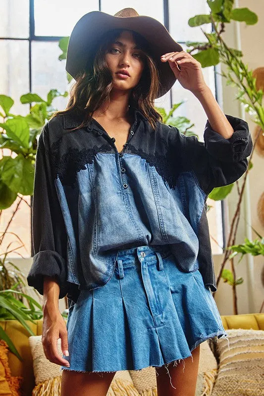 Pleated Denim Mini Skirt - Blue sold by Evercado product image thumbnail 5