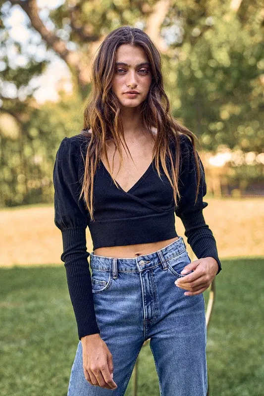 Puff Sleeve Crop Sweater sold by Evercado product image thumbnail 4