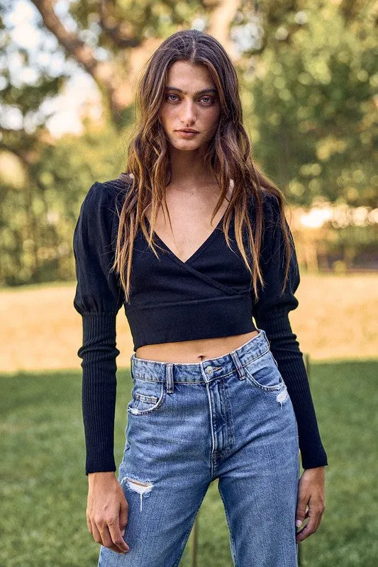 Puff Sleeve Crop Sweater sold by Evercado product image thumbnail 5