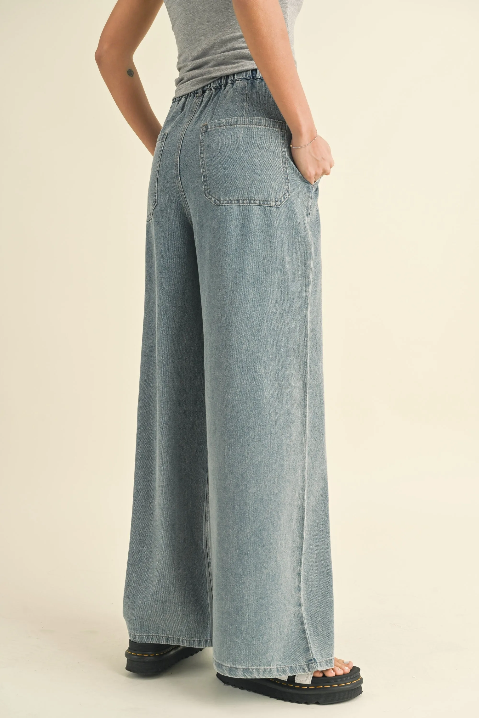 Denim Wide Leg Pants sold by Evercado product image thumbnail 3