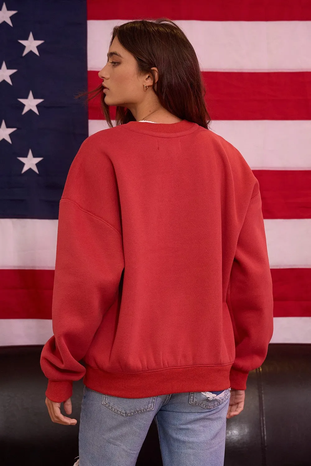 Vintage-Inspired America Fleece Sweatshirt sold by Evercado product image thumbnail 4