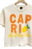 Capri “La Dolce Vita” Lemon Graphic Crop Tee sold by Evercado