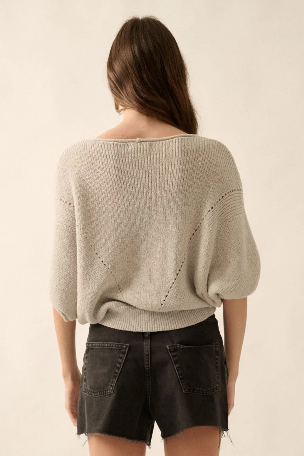 Relaxed Knit Dolman Sleeve Top sold by Evercado product image thumbnail 3