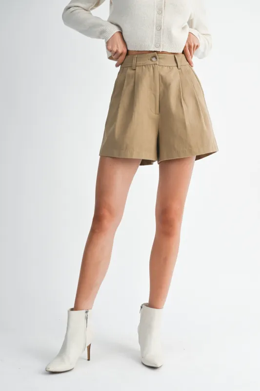 High-Waisted Pleated Shorts sold by Evercado