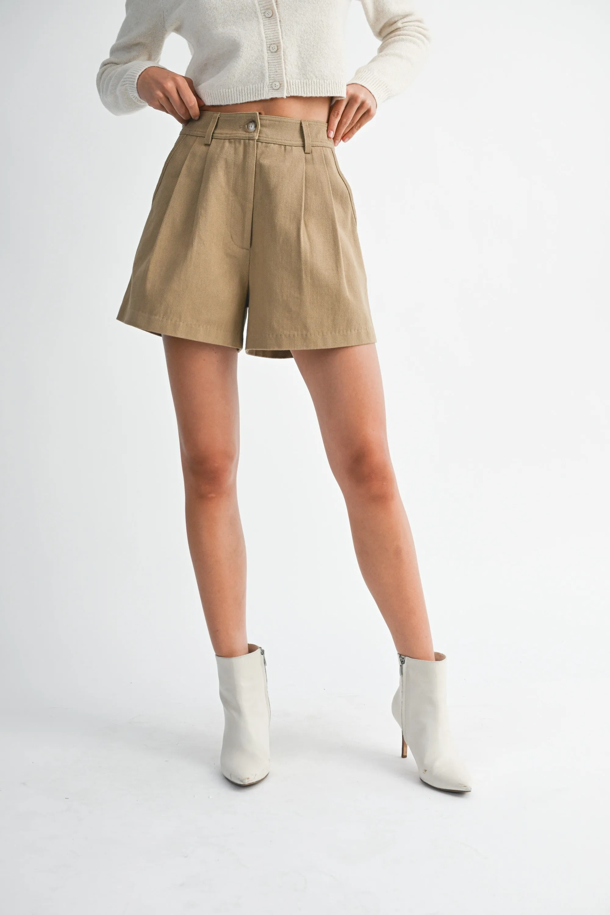 High-Waisted Pleated Shorts sold by Evercado product image thumbnail 2