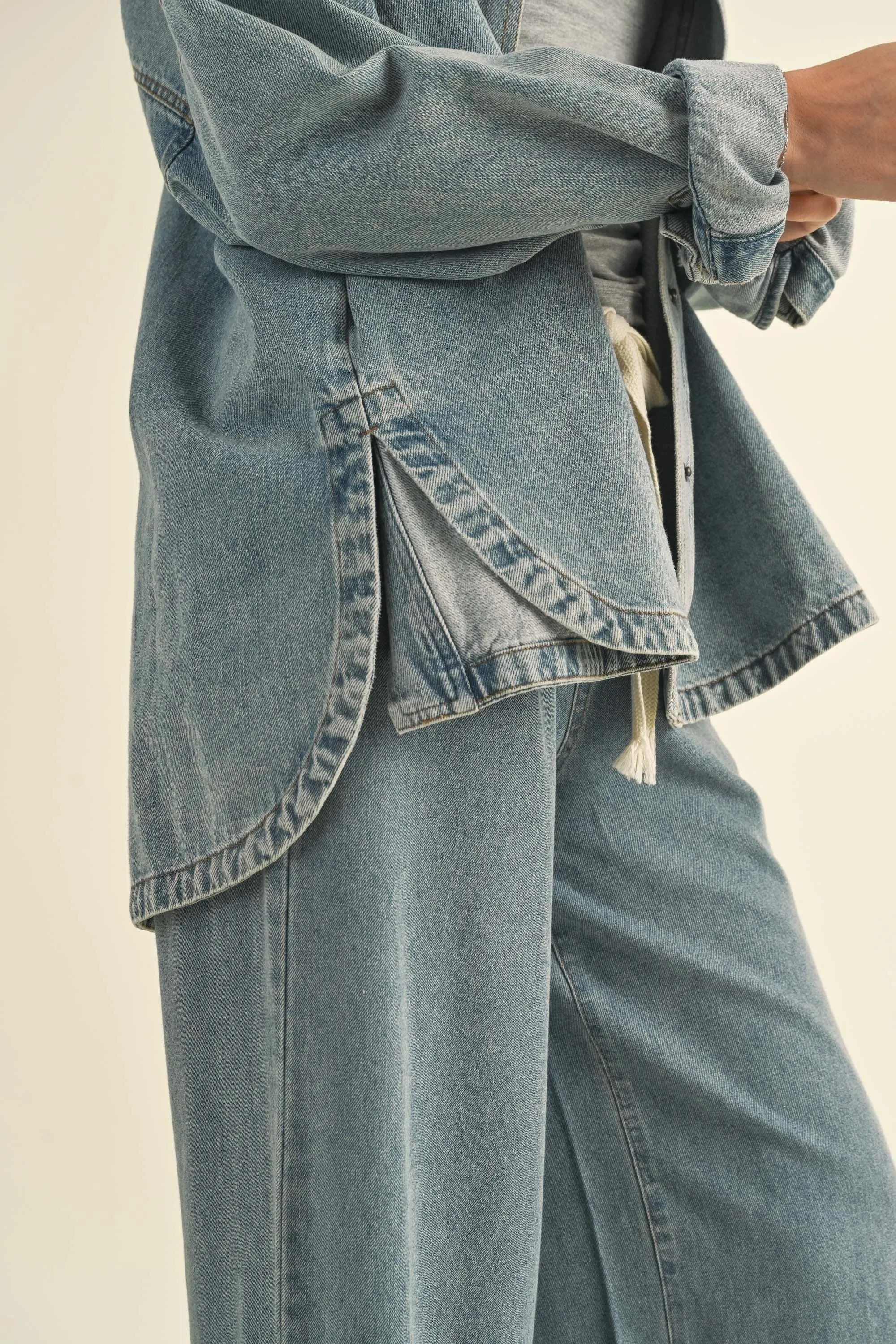 Washed Denim Oversized Shacket sold by Evercado product image thumbnail 3