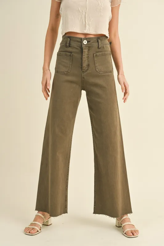 Front Pocket Wide Leg Pants sold by Evercado