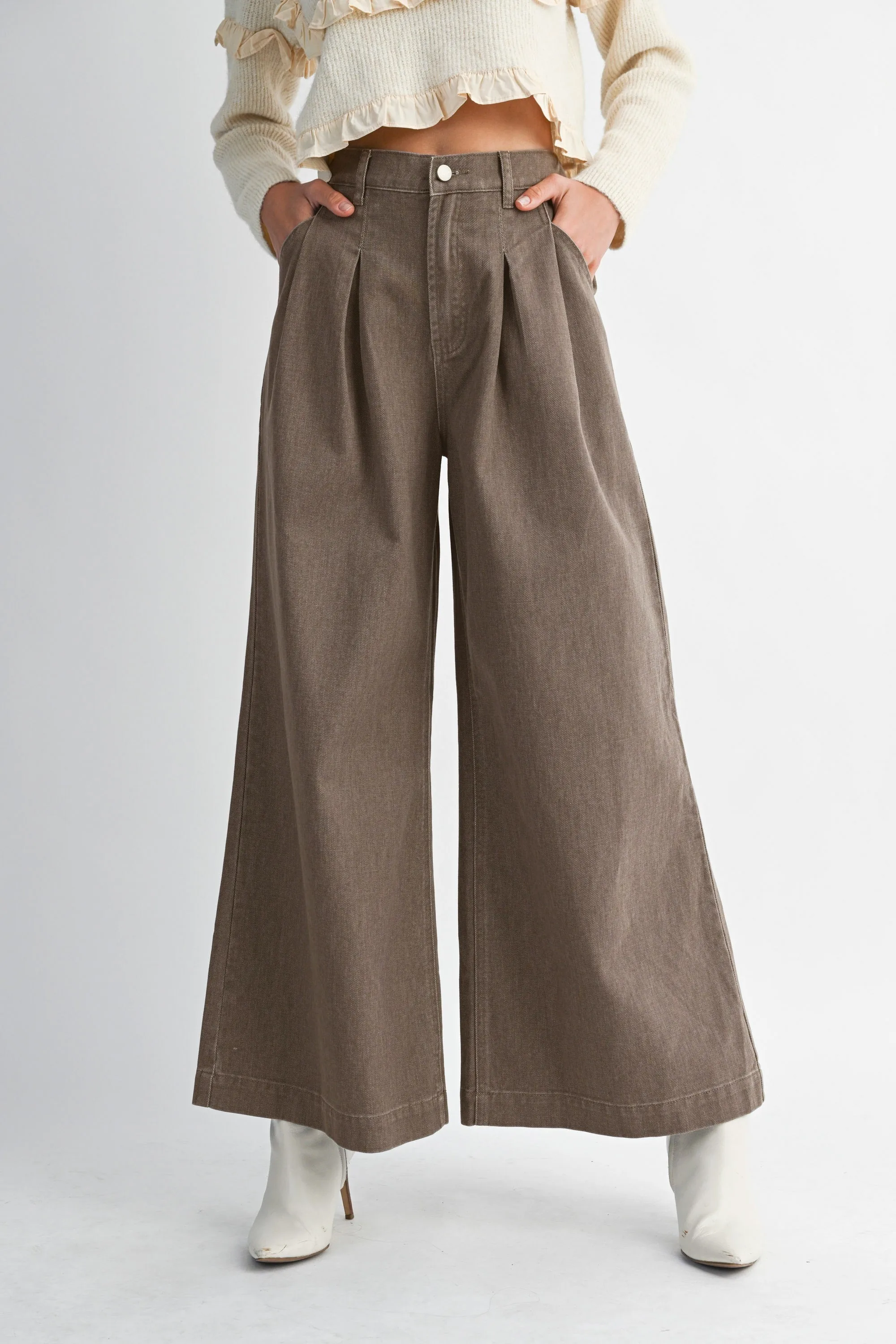 Wide Leg Pleated Pants sold by Evercado