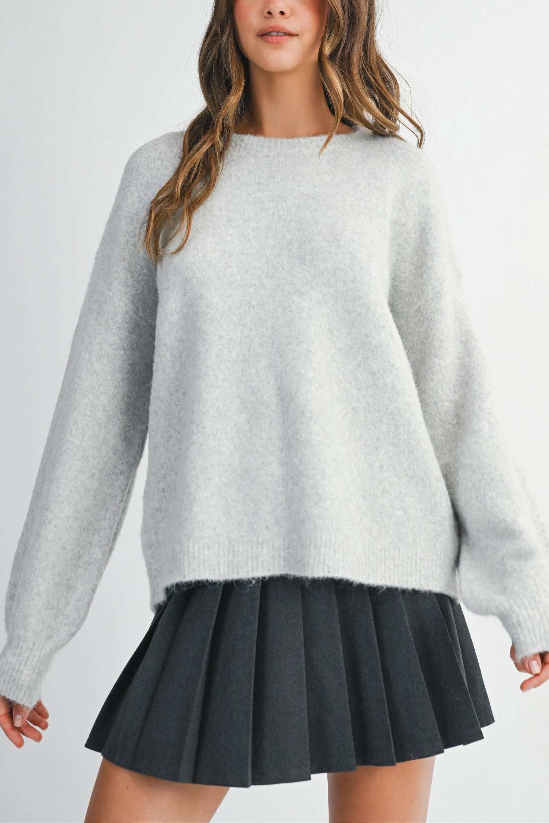 Back Bow Detail Open Slit Knit Pullover Sweater sold by Evercado product image thumbnail 2