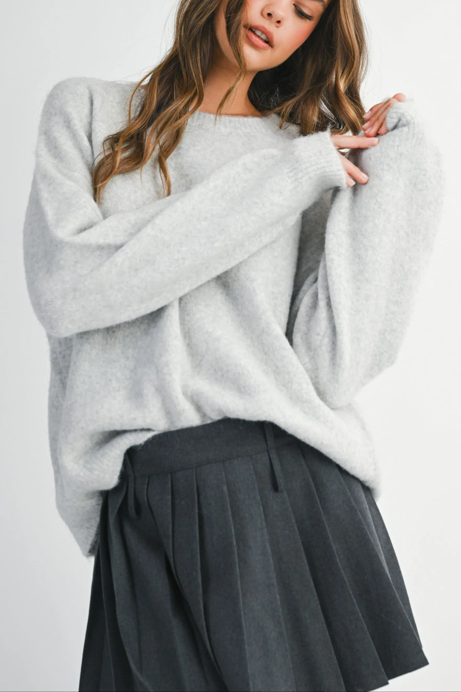 Back Bow Detail Open Slit Knit Pullover Sweater sold by Evercado product image thumbnail 3