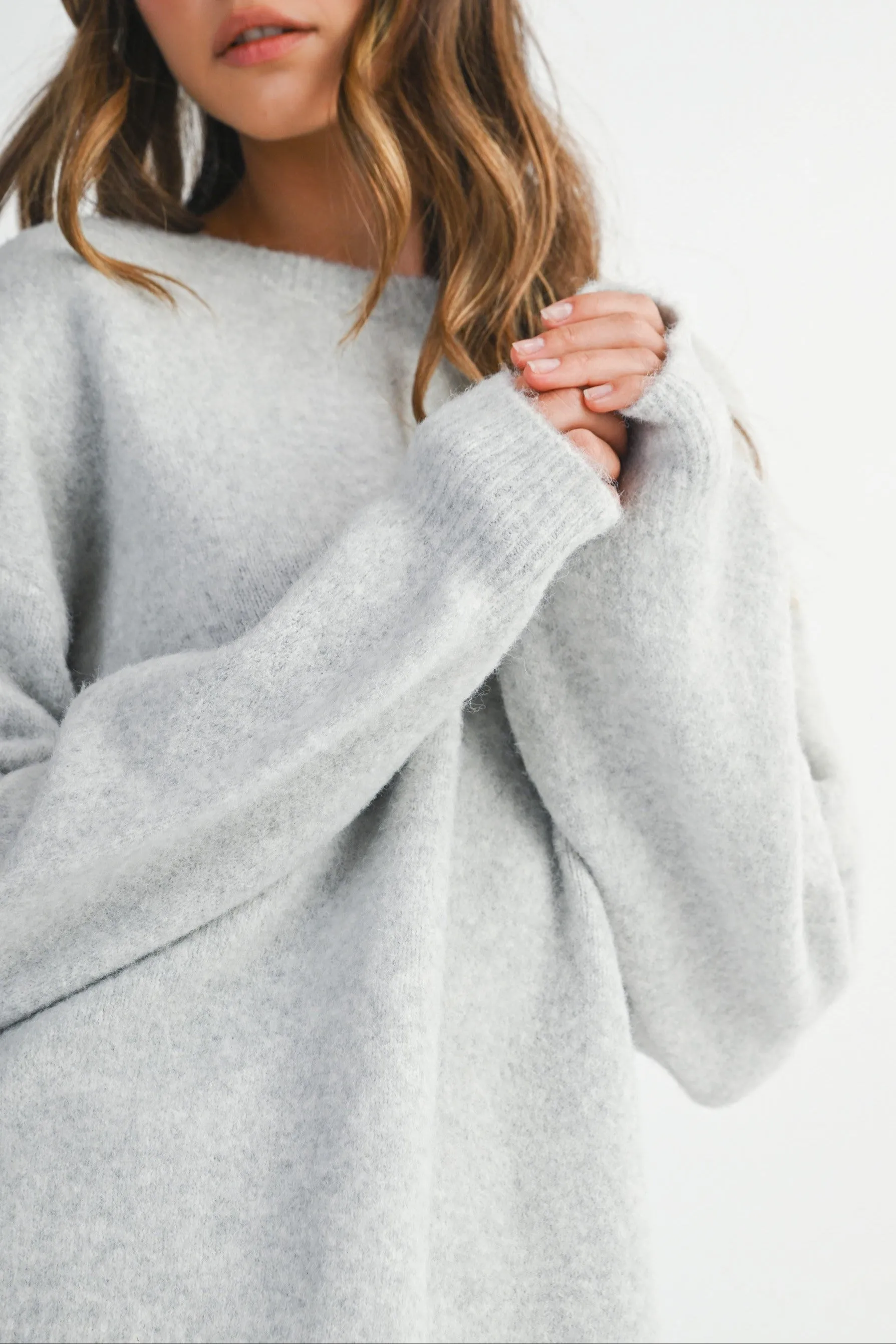 Back Bow Detail Open Slit Knit Pullover Sweater sold by Evercado product image thumbnail 5