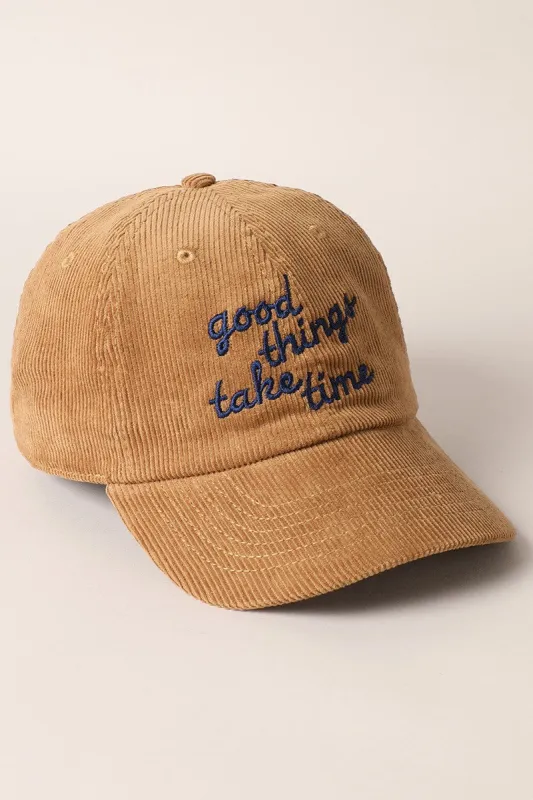 Good Thing Take Time Corduroy Cap sold by Evercado