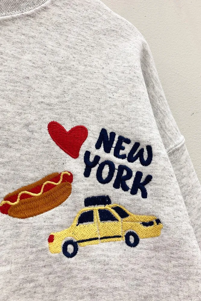 I Love New York Embroidered Oversized Sweatshirt sold by Evercado product image thumbnail 2