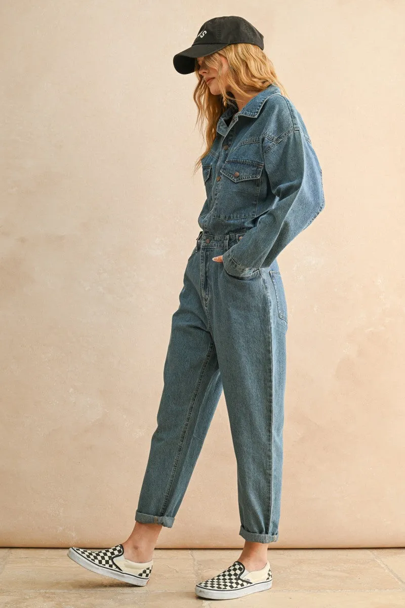 Vintage Utility Denim Jumpsuit sold by Evercado product image thumbnail 4