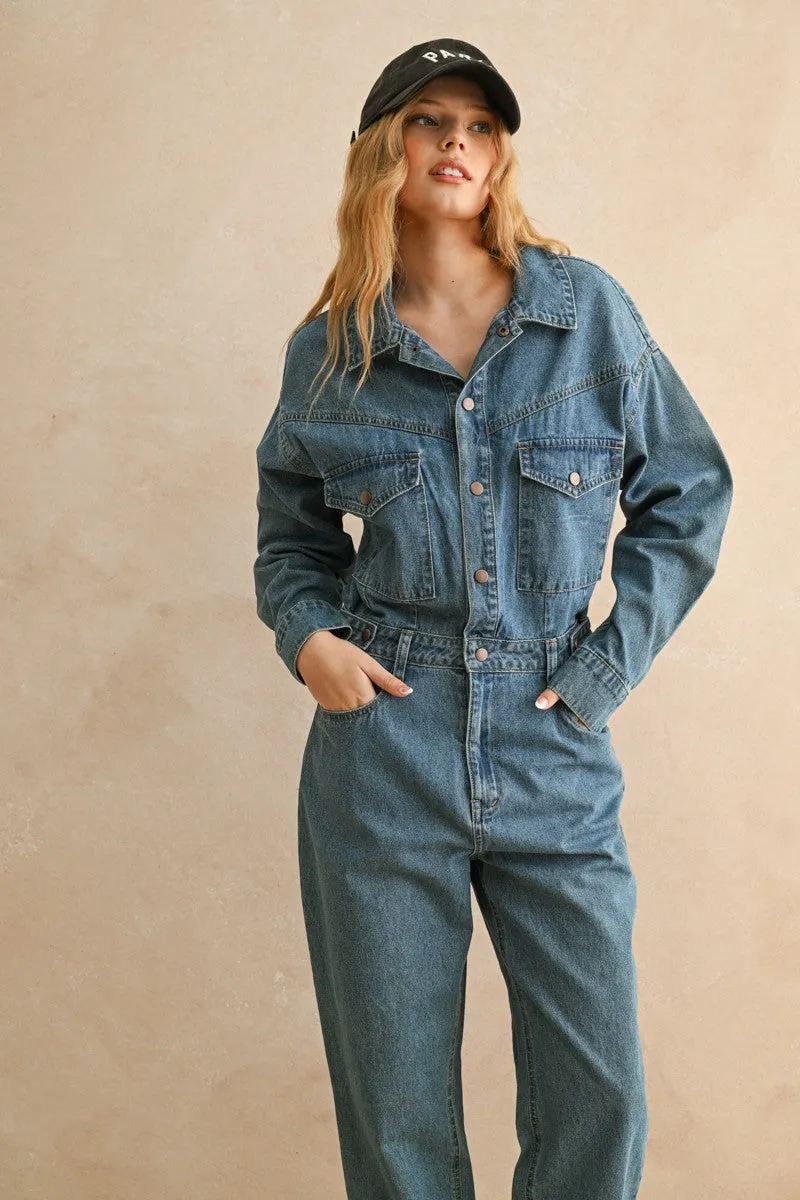 Vintage Utility Denim Jumpsuit sold by Evercado product image thumbnail 5