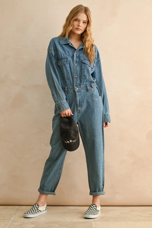 Vintage Utility Denim Jumpsuit sold by Evercado