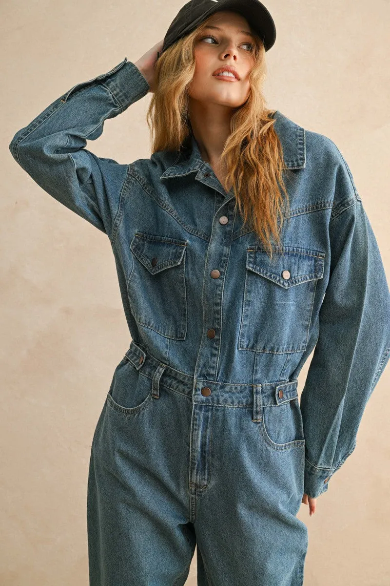 Vintage Utility Denim Jumpsuit sold by Evercado product image thumbnail 2