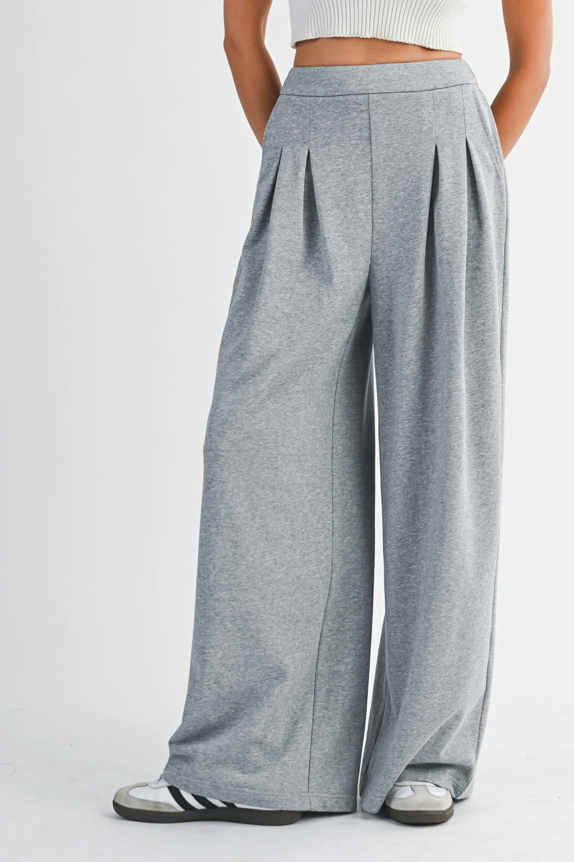 Wide Leg Pleated Lounge Pants with Pockets sold by Evercado product image thumbnail 3