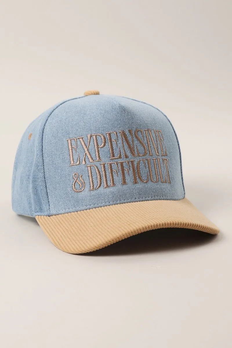 Expensive & Difficult Embroidered Hat sold by Evercado