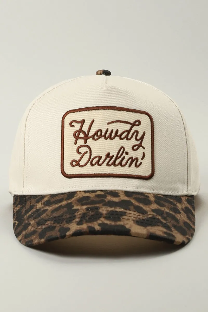 Howdy Darlin’ Leopard Brim Trucker Hat sold by Evercado