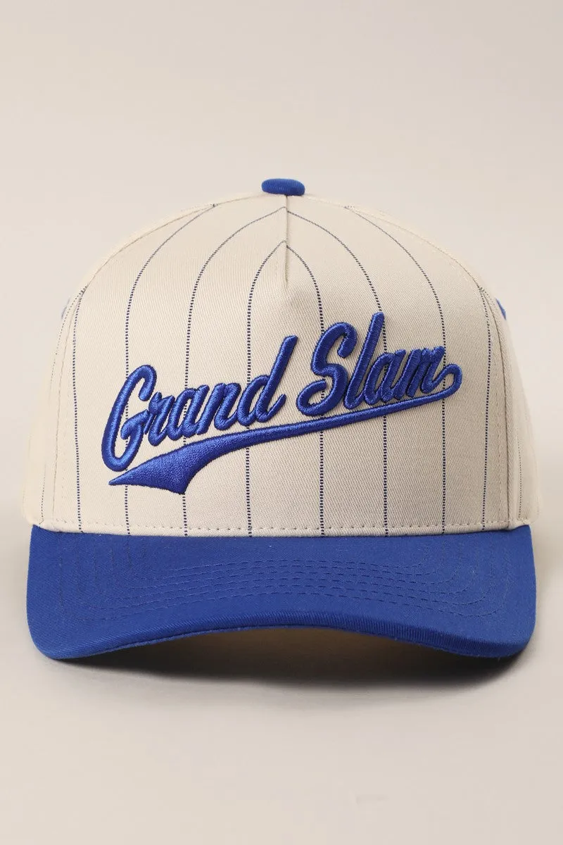 Grand Slam Pinstripe Embroidered Trucker Hat sold by Evercado