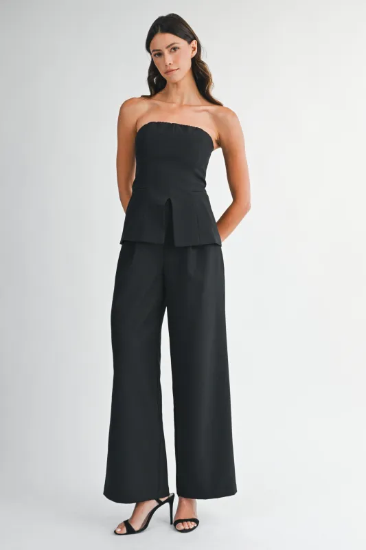 Strapless Tube Top & Wide-Leg Pants Set sold by Evercado