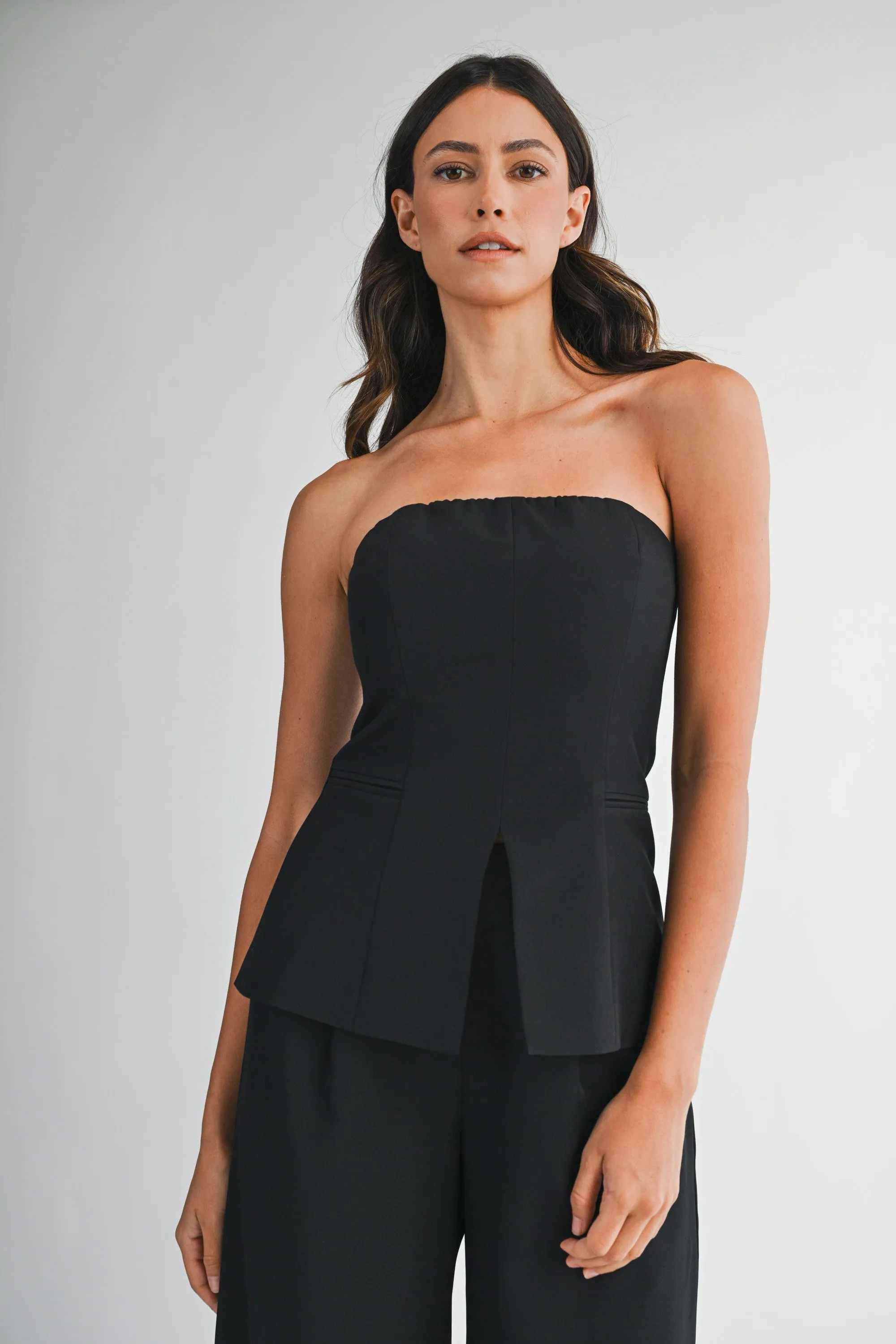 Strapless Tube Top & Wide-Leg Pants Set sold by Evercado product image thumbnail 5