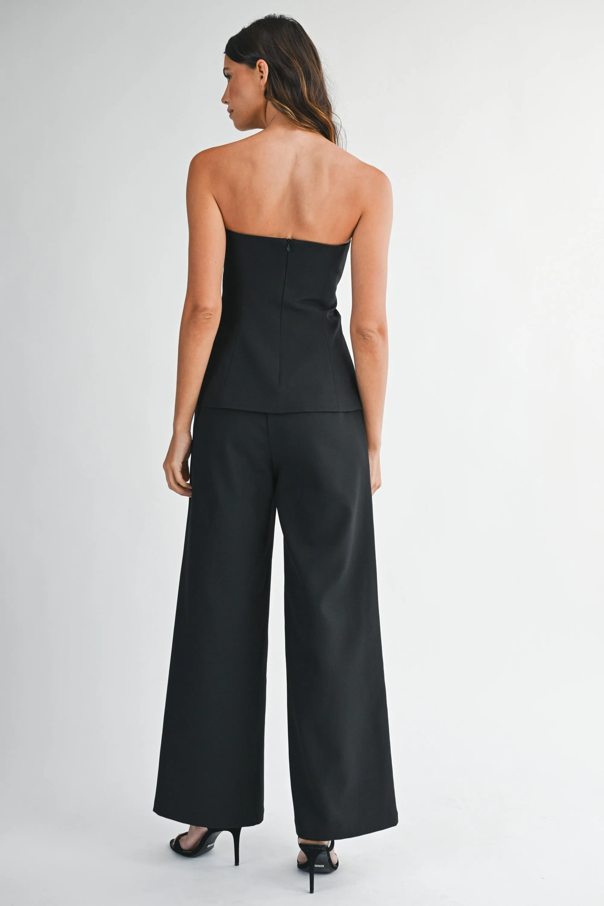 Strapless Tube Top & Wide-Leg Pants Set sold by Evercado product image thumbnail 3