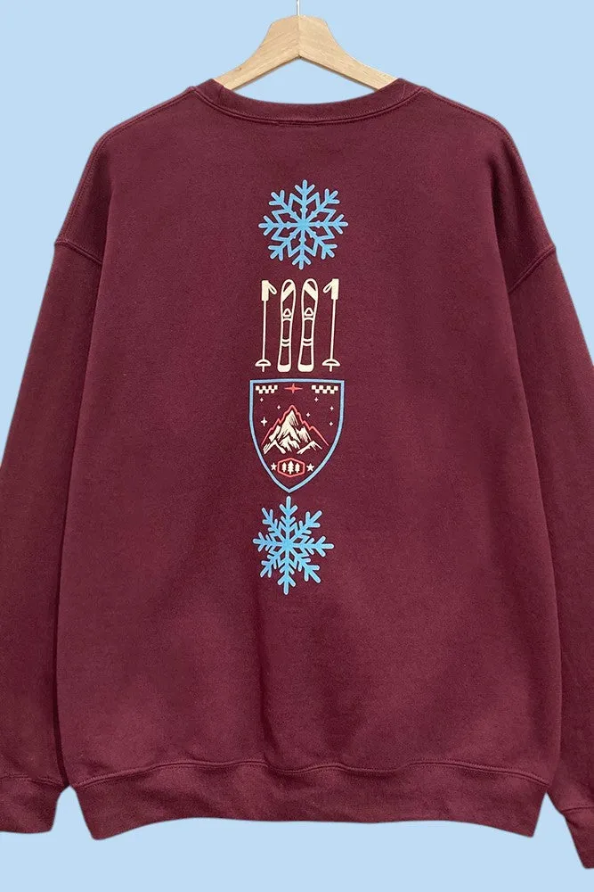 Banff Alberta Graphic Oversized Sweatshirt – Burgundy sold by Evercado product image thumbnail 3