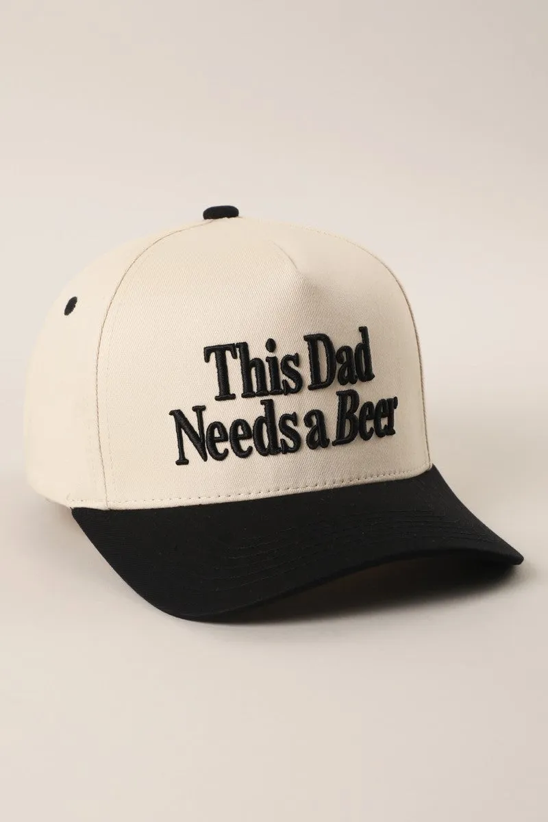 This Dad Needs a Beer Embroidered Two-Tone Baseball Cap sold by Evercado product image thumbnail 2