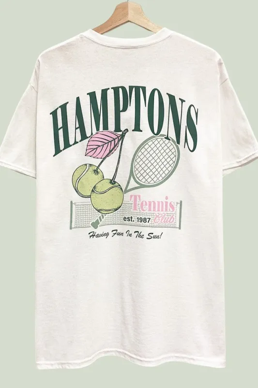 Hamptons Tennis Club Oversized Graphic T-Shirt made by Evercado