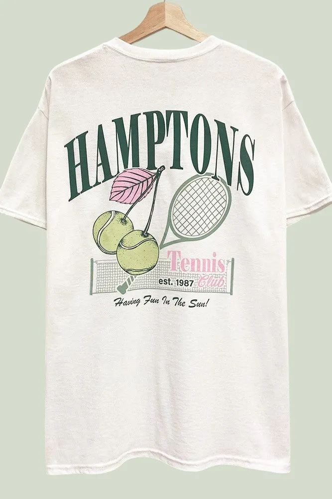 Hamptons Tennis Club Oversized Graphic T-Shirt sold by Evercado