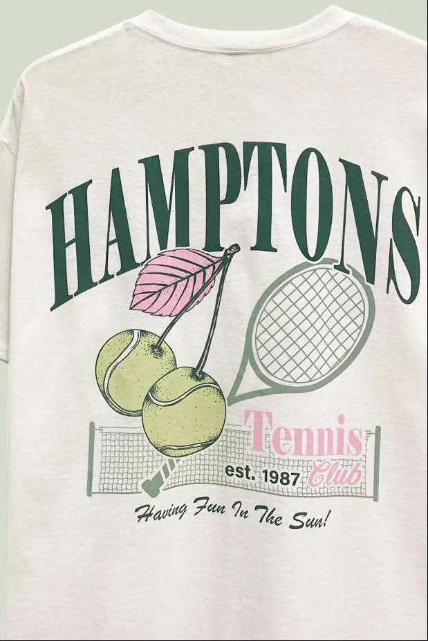 Hamptons Tennis Club Oversized Graphic T-Shirt sold by Evercado product image thumbnail 4