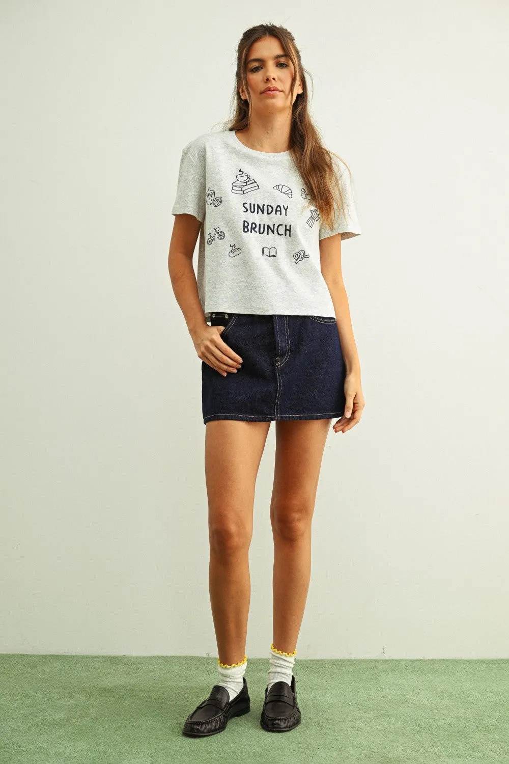 Sunday Brunch Embroidered Graphic Tee sold by Evercado product image thumbnail 4