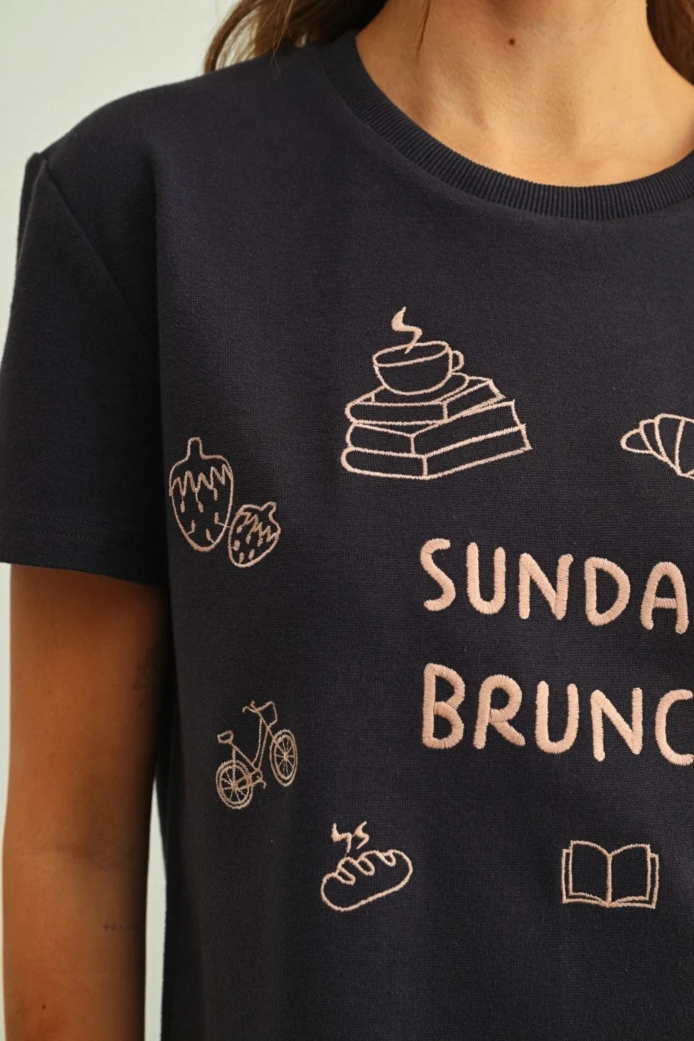 Sunday Brunch Embroidered Graphic Tee sold by Evercado product image thumbnail 2