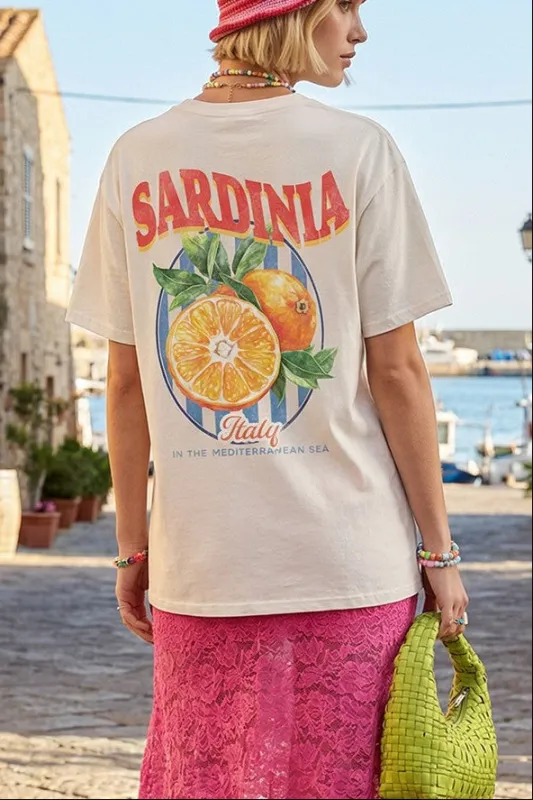Sardinia Italy Oversized Graphic Tee made by Evercado